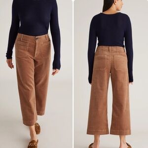 Quince Corduroy Wide-Leg Crop Pants in Light Brown Sz 14 Elevated Basics